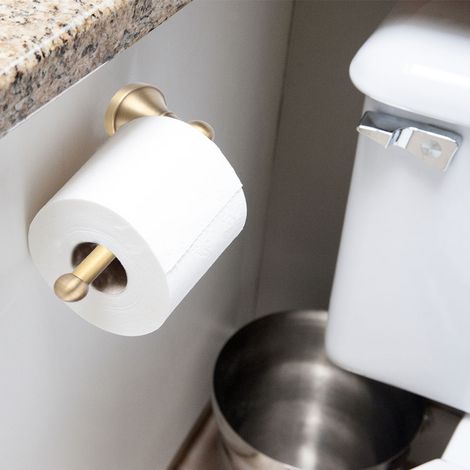 Porte-papier toilette simple, sans couvercle, blanc, finition laquée blanche, F6830, style antique. (1/5)