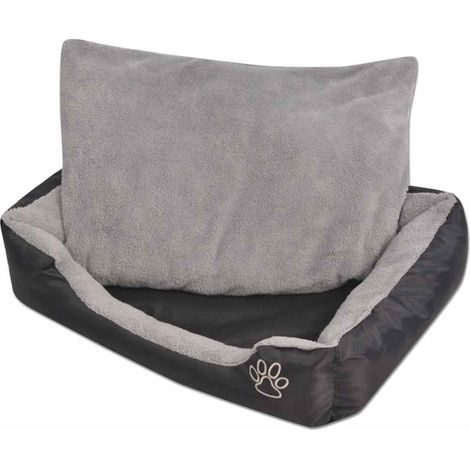 Cama para perro con cojín acolchado XL negra vidaXL