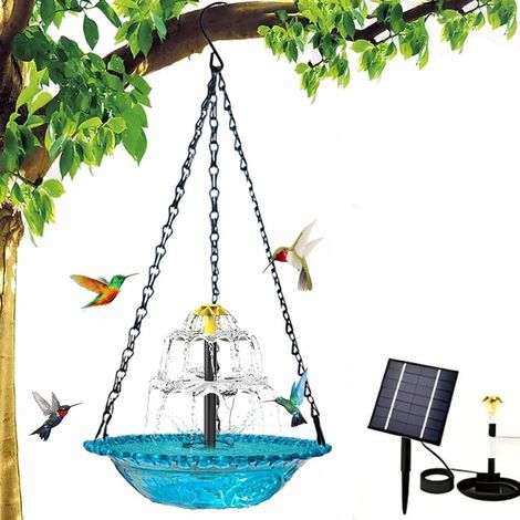 Baignoire solaire à suspendre pour oiseaux avec pompe à énergie solaire (1/5)