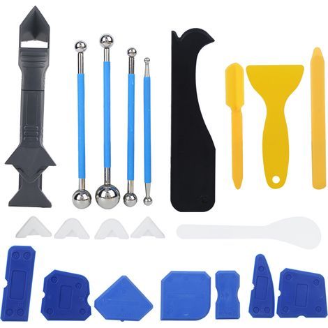Épandeur de mastic en plastique, grattoir de colle pour verre, Kit d'outils d'embellissement de couture pour le moulage de résine de jointoiement, 22 pièces/ensemble (1/5)