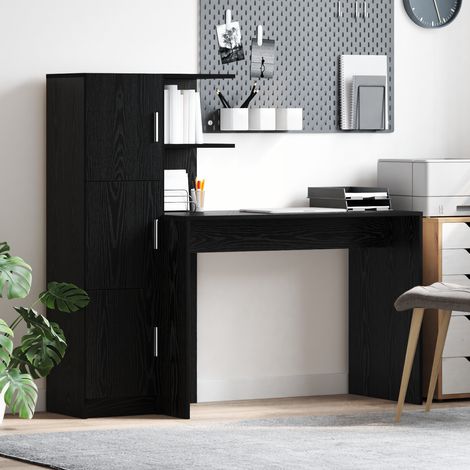 Schreibtisch 2 pcs Schwarz Eichen-Optik