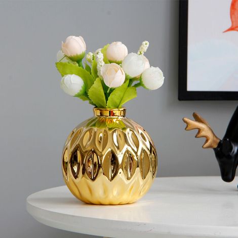 Petit vase en céramique Triomphe- Motif lèvre de poisson - Décoration principale (doré) (1/5)