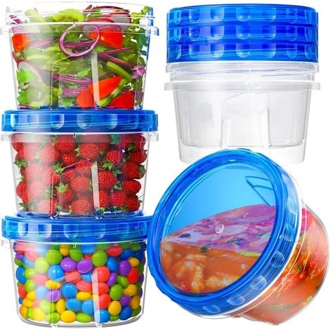 Praktische Lunchboxen für 6 Personen – 500-ml-Gefrierbehälter (BPA-frei) mit luftdichtem Schraubverschluss, spülmaschinen- und mikrowellengeeignet (1/5)