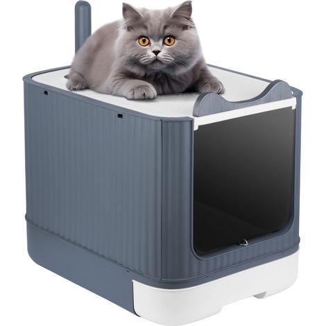 Bac à litière pour chat avec Pelle Lit à Chat toilettes pour chats pour animaux de compagnie Blanc (1/5)