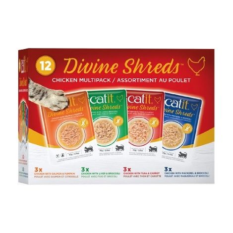 Catit Divine Shreds Pollo Multipack, 12x75g