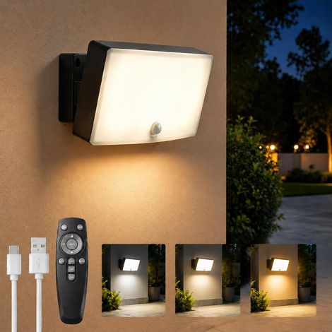 Applique murale exterieur rechargeable détecteur de mouvement,3 Modes,IP65 (1/5)