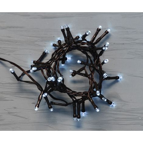 LUCI DI NATALE CATENA CON 50 LED BIANCO GHIACCIO 7.50MT