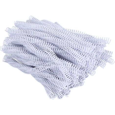 100 spirales de reliure blanches 14,3 mm, 48 dents, pas 4:1, pour 115 feuilles A4, lot de 100 (1/5)