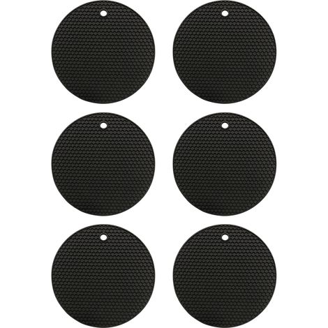 Dessous de verre épais pour boissons et café, table en bois, motif ondulé, résistant aux taches, non absorbant, noir (1/5)
