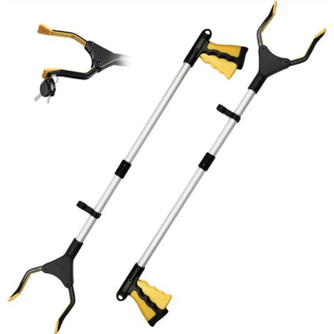 Outils de ramassage ,2pcs pince ramasse objet 32 pliable magnétique,pince telescopique,outillage de jardin, pince de préhension pour seniors ou handicapés (jaune) sunflower (1/2)