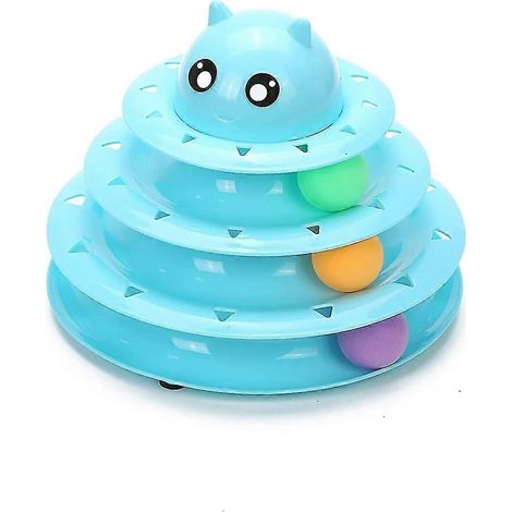 Jouet interactif pour chat avec 3 tours à niveaux, circuit à rouleaux et puzzle d'exercice - Cadeau (1/5)