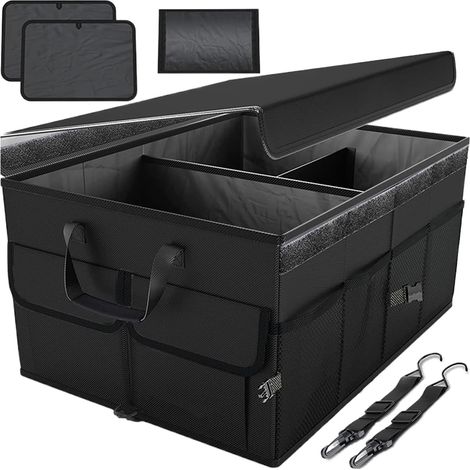 Organiseur de coffre pliable multi-compartiments pour voiture, SUV, camionnette, route, voyage, camping, pique-nique, long trajet, excursion en famille, activités de collation (1/5)