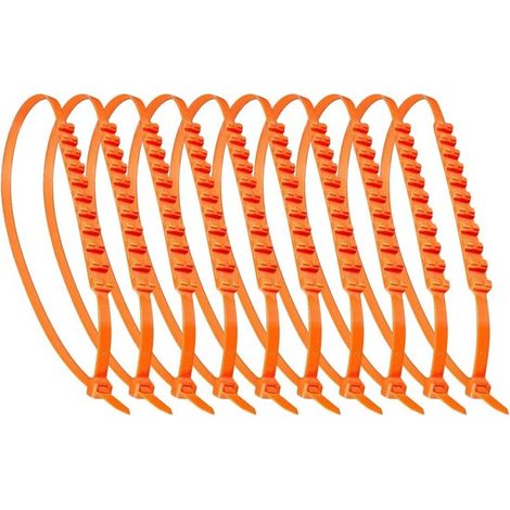 Kit de 10 chaînes à neige - 84 x 2 cm - Orange - Empêche le glissement des pneus - Adaptées à la neige, la boue, la glace et les terrains accidentés (1/5)
