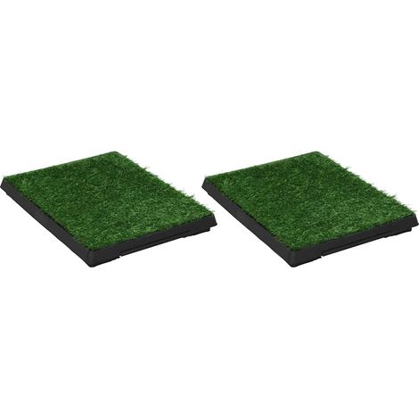 Maison Exclusive - Haustiertoiletten 2 Stk. mit Tablett Kunstrase (1/5)