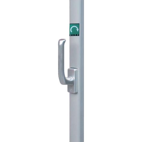 Crémone pompier à poignée rotative 2.30m CAVERS ISEO Alu satiné - 43002301