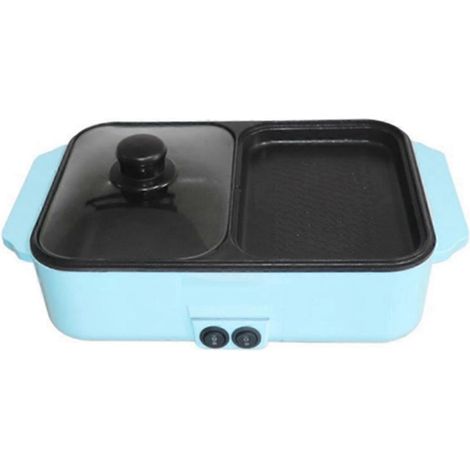 Tragbarer elektrischer Topf und Bratpfanne, tragbarer elektrischer Grill (EU), blau (1/5)