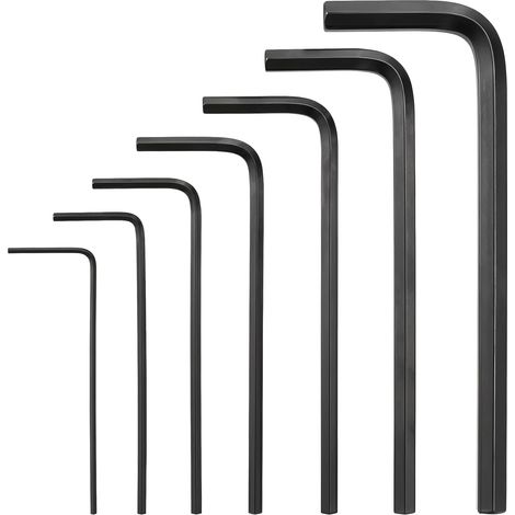 Lot de 7 clés Allen - Jeu d'outils - En acier au carbone à haute résistance - Petite clé hexagonale de 0,7 à 3 mm - Pour l'entretien des vélos, le montage de meubles (noir) (1/5)