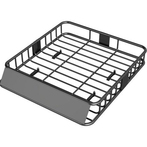 Cesto portapacchi universale in acciaio nero con deflettore antivento, 90,7 kg DESVIAE (1/5)
