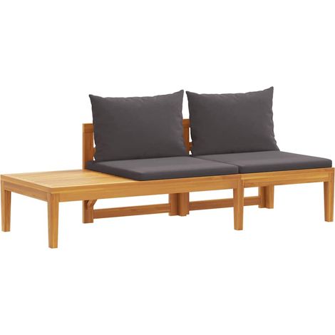 Maison Exclusive - Gartenbank mit Tisch & Dunkelgrauen Kissen Mas