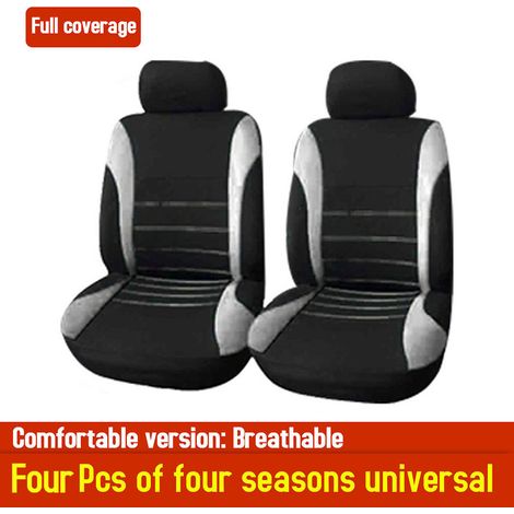 Lot de 4 housses de siège de voiture universelles, coussin de protection pour véhicule, quatre saisons, appuie-tête complet, décoration intérieure pour la plupart des voitures, camions (1/5)