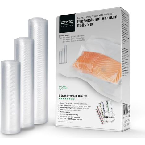 CASO Rouleaux Set 4 - Set de 3 rouleaux de sac sous vide alimentaire pour tous types d’appareils (1/5)