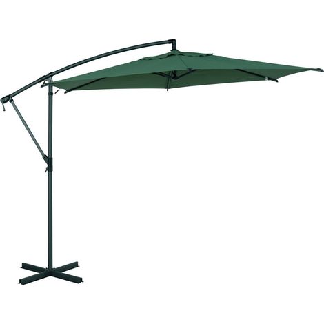 Manoa 3m redondo deportado parasol verde oliva - Hespéride (1/5)