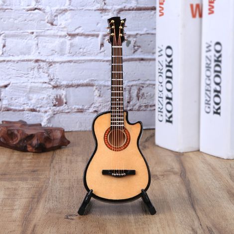 Guitare Acoustique Miniature en Bois 16cm - Décoration Bureau et Idée Cadeau Originale (1/5)