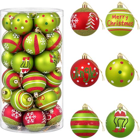 Weihnachtskugelset 30 stk. Hellgrün Ø 6 cm Kunststoff vidaXL (1/5)