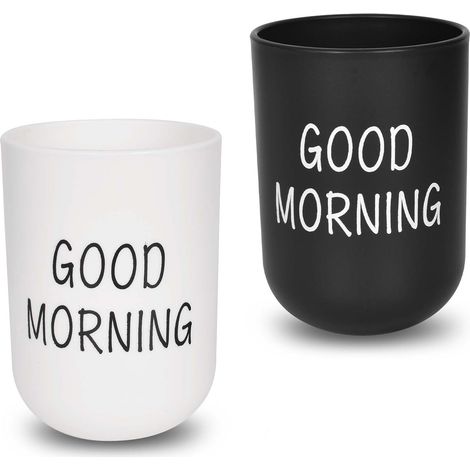 2 Pièces Gobelet Brosse à Dent, PorteBrosse à Dents en Plastique, 330 ML Tasse à Brosse à Dents Simple pour la Maison pour Enfants Adultes, pour Accessoires de Salle, Voyage (1/5)