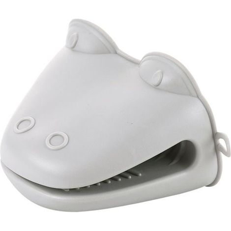 Hitzebeständige Silikon-Küchenhandschuhe, ideal zum Kochen und Grillen, Farbe Grau.