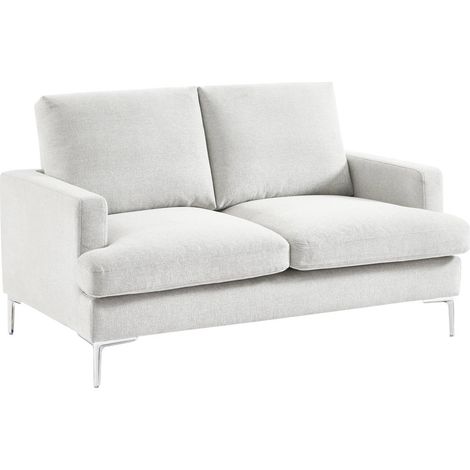 sweeek - 2-Sitzer-Sofa mit Stoffbezug, Stoff, Antikweiß
