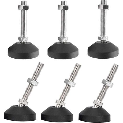 Paquet de 6 Pieds Réglables Universels en Silicone D40 M8 50 M8 Base Pivotante Articulé en Nylon Filetée Patins de Glissement Pieds de Table (1/5)