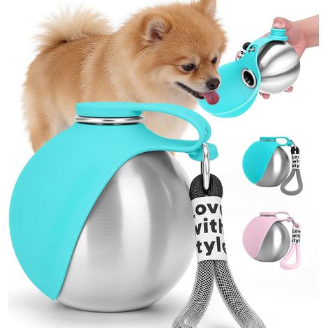 Gourde Chien Promenade, Gourde pour Chien Promenade Gamelle éTanche avec Bol Pliable en Silicone, 285ml Gourde Chien Voyage pour Les Promenades Et RandonnéEs en ExtéRieur (1/5)
