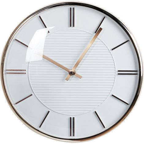 Reloj de pared blanco 34 cm material sintético plástico metal sin números Daroca