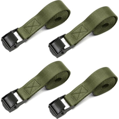Spanngurte 4 Stück, 50cm, Armeegrün, 2cm breit, Polyester, Zinklegierung Schnalle