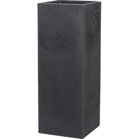 Jardinière carrée 70cm – Plastique recyclé résistant aux UV et gel – Pour balcon, terrasse et jardin – Coloris stony black – Scheurich (1/5)