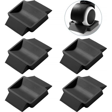 Juego de 5 protectores de goma para vasos, almohadillas protectoras para pies, protectores de suelo, posavasos, para ruedas móviles, color negro