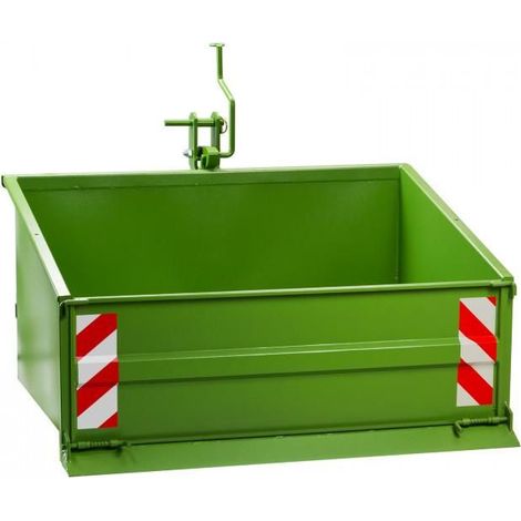 Dema – Benne à béton 1200mm pour tracteur – Dispositif de bascule – Charge max 800kg – Acier vert réséda RAL 6011