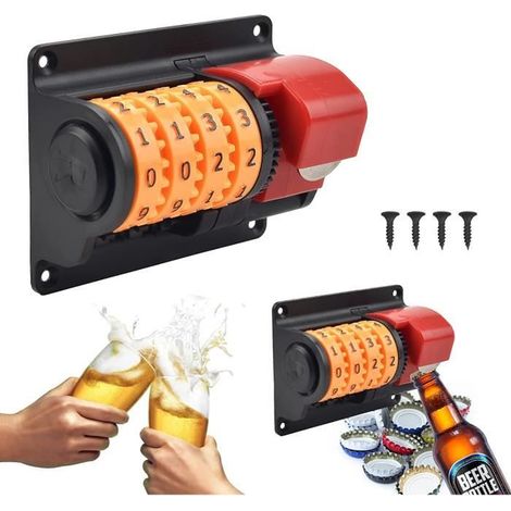Un abridor de botellas con abrebotellas incorporado, un abridor de cerveza de pared, un regalo perfecto para los amantes de la cerveza, adecuado para el hogar, la cocina y el bar. (1/2)