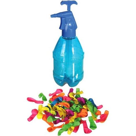 TrAdE Shop Traesio - Pompa 2 Lt Per Gavettone Bombe D'acqua Con 250 Palloncini Inclusi Party Spiaggia - (1/2)