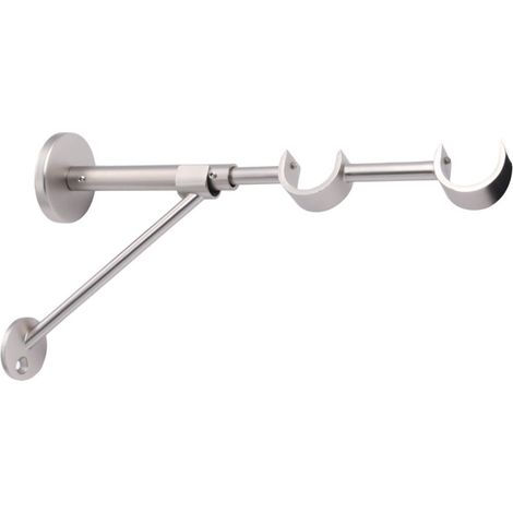 Store Menuiserie – Lot de 2 supports muraux pour tringles à rideaux – Métal résistant – Double tringle – Diamètre 28mm pour rideaux lourds – Installation facile
