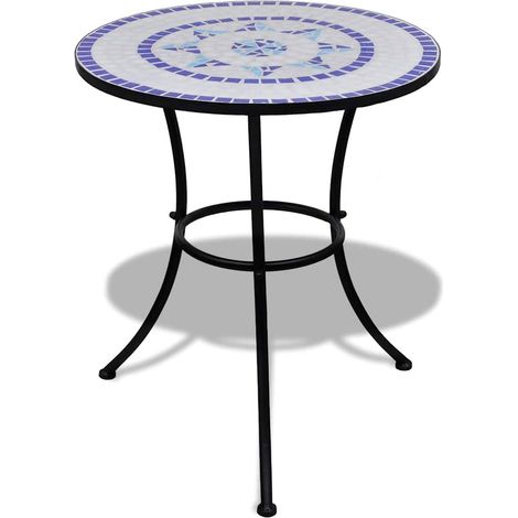 Maison Exclusive - Set da Bistrot 3 pz in Piastrelle di Ceramica Blu e Bianco