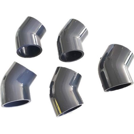 5 coudes - ø 50 mm - Coude Simple en PVC à 45°- Femelle à Coller/Femelle à Coller - jardiboutique (1/3)