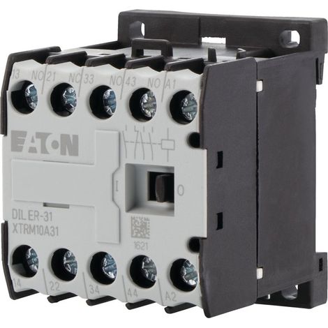 Eaton Contactor auxiliar, 24 V 50 Hz, NA = Normalmente abierto: 3 NA, NC = Normalmente cerrado: 1 NC, Bornes de tornillo, Accionamiento de CA, 010251