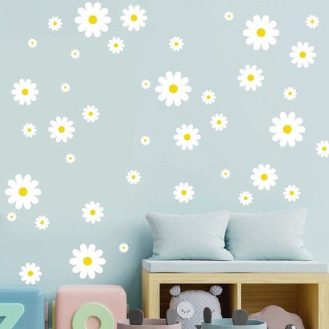 Adesivi murali, adesivi murali per camerette, adesivi per finestre, adesivi murali con margherite, decorazioni per la casa, PVC autoadesivo per camerette e soggiorni (1/5)