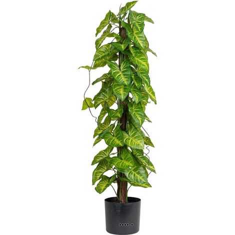 Feuillage d'Hosta artificiel sur pied en pot, H 90 cm, D 26 cm