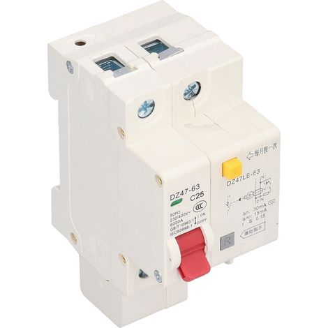 Disjoncteur monophasé (MCB) de protection contre les surcharges et les courts-circuits, accessoire pour usage domestique 25 A (1/5)