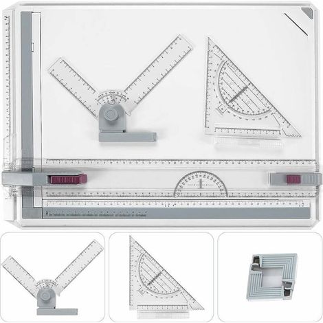 Planche à dessin A3, planche à dessin DIN A3 avec mouvement parallèle, angle réglable pour un travail professionnel