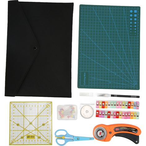 Kit de coupe tissu avec lames de rechange et tapis de découpe pour couture (1/5)