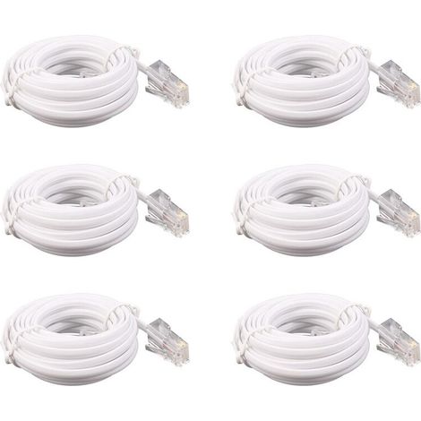 Câble d'extension téléphonique modulaire 6 phases RJ11 6P4C vers RJ45 8P4C de 3 mètres